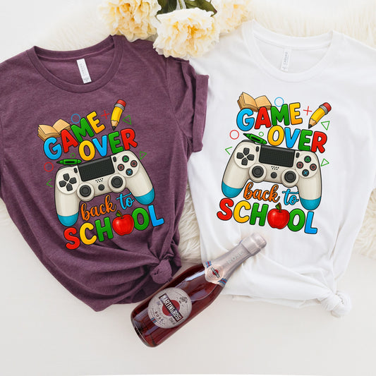 Game Over Back To School T-Shirt, School Life Shirt, Back To School School Love T-Shirt,   Game Over Shirt