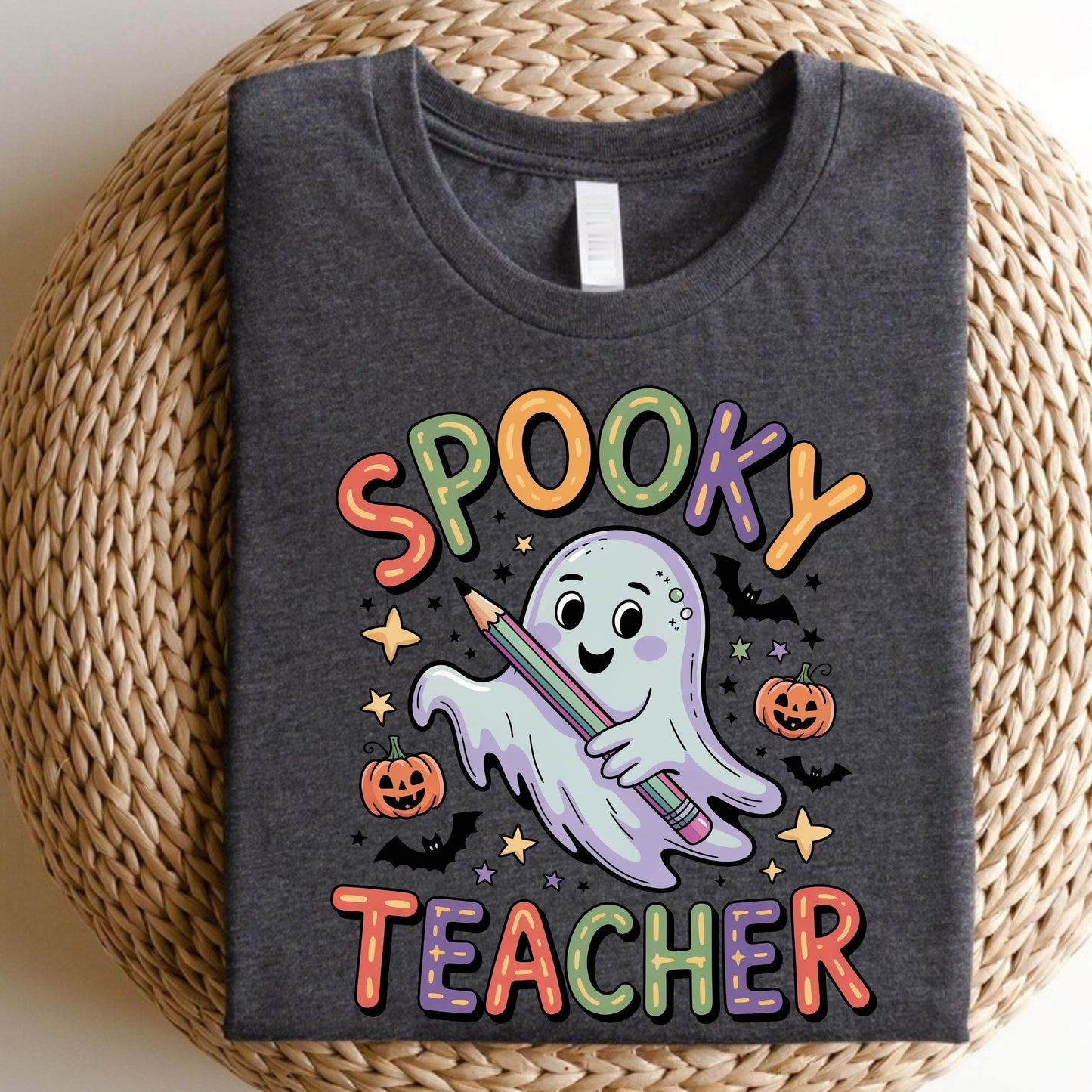 Spooky Teacher Sweatshirt, Cute Ghost Halloween Sweatshirt, Back-to-School Sweatshirts, Spooky Teacher Sweatshirt