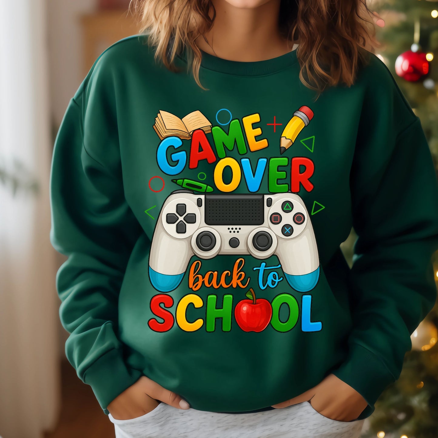 Game Over Back To School Sweatshirt, School Life Sweatshirt, Back To School School Love Sweatshirt,   Game Over Sweatshirt