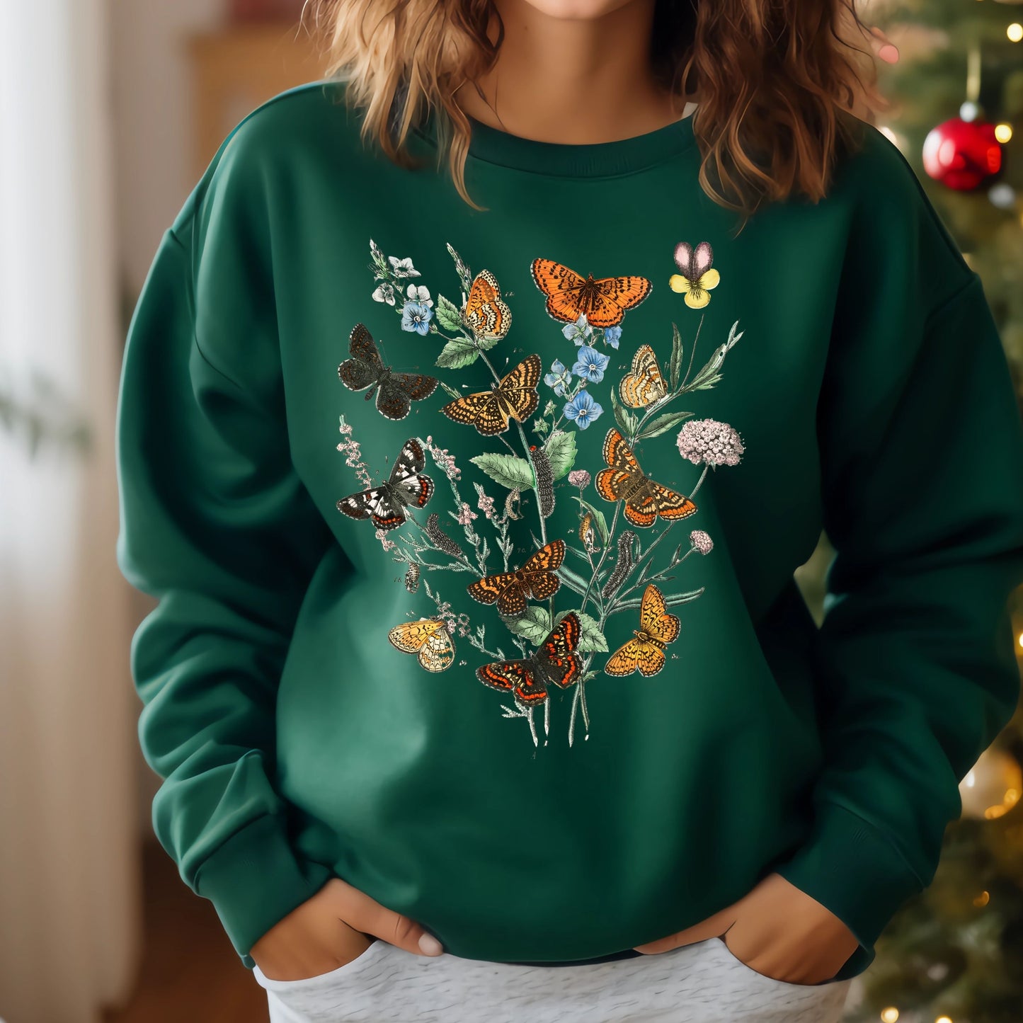 Vintage butterflies Sweatshirt, Butterflies life sweatshirt, gift for her for butterflies sweatshirt,  Butterfly Flowers Sweatshirt