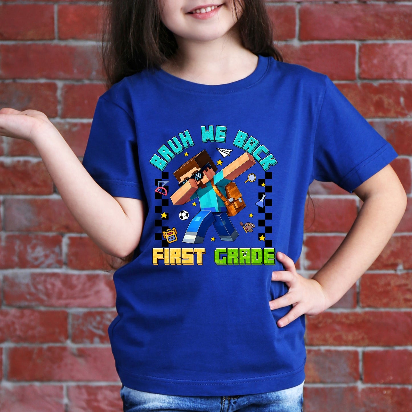 Personalized Gamer Back To School T-Shirt, Bruh We Back Shirt, Gamer Boy T-Shirt,  Preppy First Day Of School shirt, Gift for kids shirt