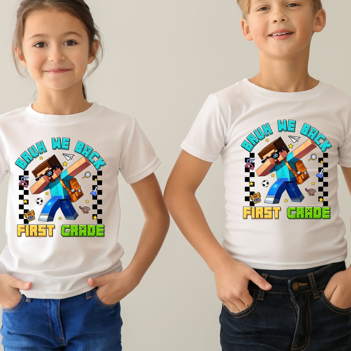 Personalized Gamer Back To School T-Shirt, Bruh We Back Shirt, Gamer Boy T-Shirt,  Preppy First Day Of School shirt, Gift for kids shirt