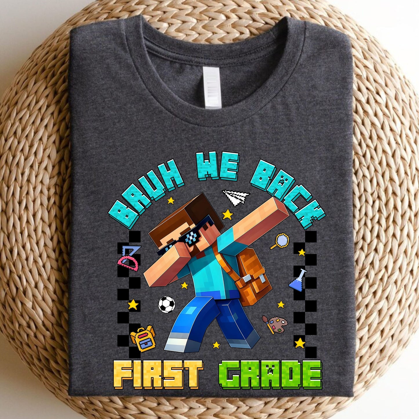 Personalized Gamer Back To School Sweatshirt, Bruh We Back Sweatshirt, Gamer Boy Sweatshirt,  Preppy First Day Of School sweatshirt, Gift for kids sweatshirt