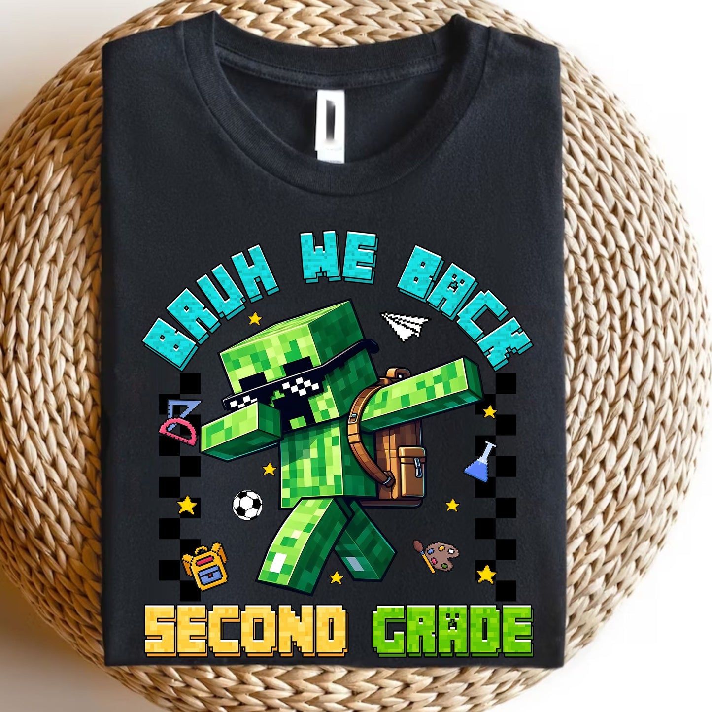 Personalized Gamer Back To School Sweatshirt, Bruh We Back Sweatshirt, Gamer Boy Sweatshirt,  Preppy First Day Of School sweatshirt, Gift for kids sweatshirt