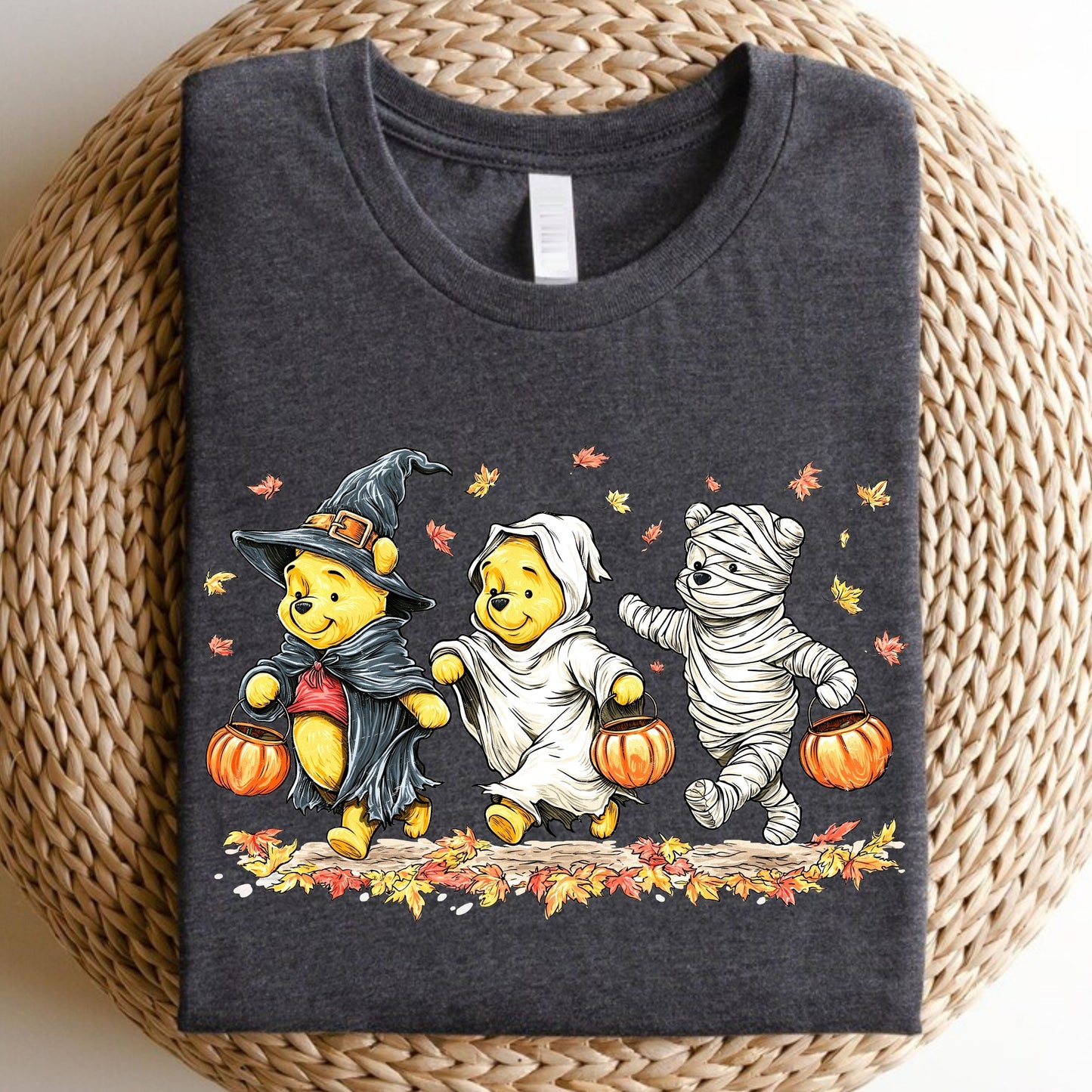 Retro Halloween Spooky Bear Sweatshirt, Cartoon Halloween Sweatshirt, Spooky Ghost Bear And Friends sweatshirt,   Witch Honey Bear Halloween Sweatshirt