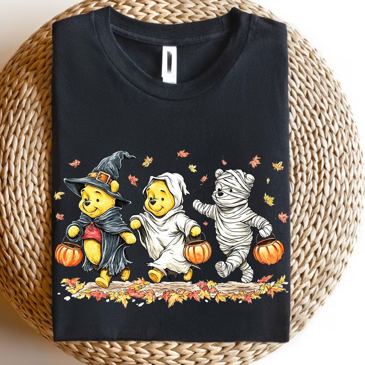 Retro Halloween Spooky Bear Sweatshirt, Cartoon Halloween Sweatshirt, Spooky Ghost Bear And Friends sweatshirt,   Witch Honey Bear Halloween Sweatshirt