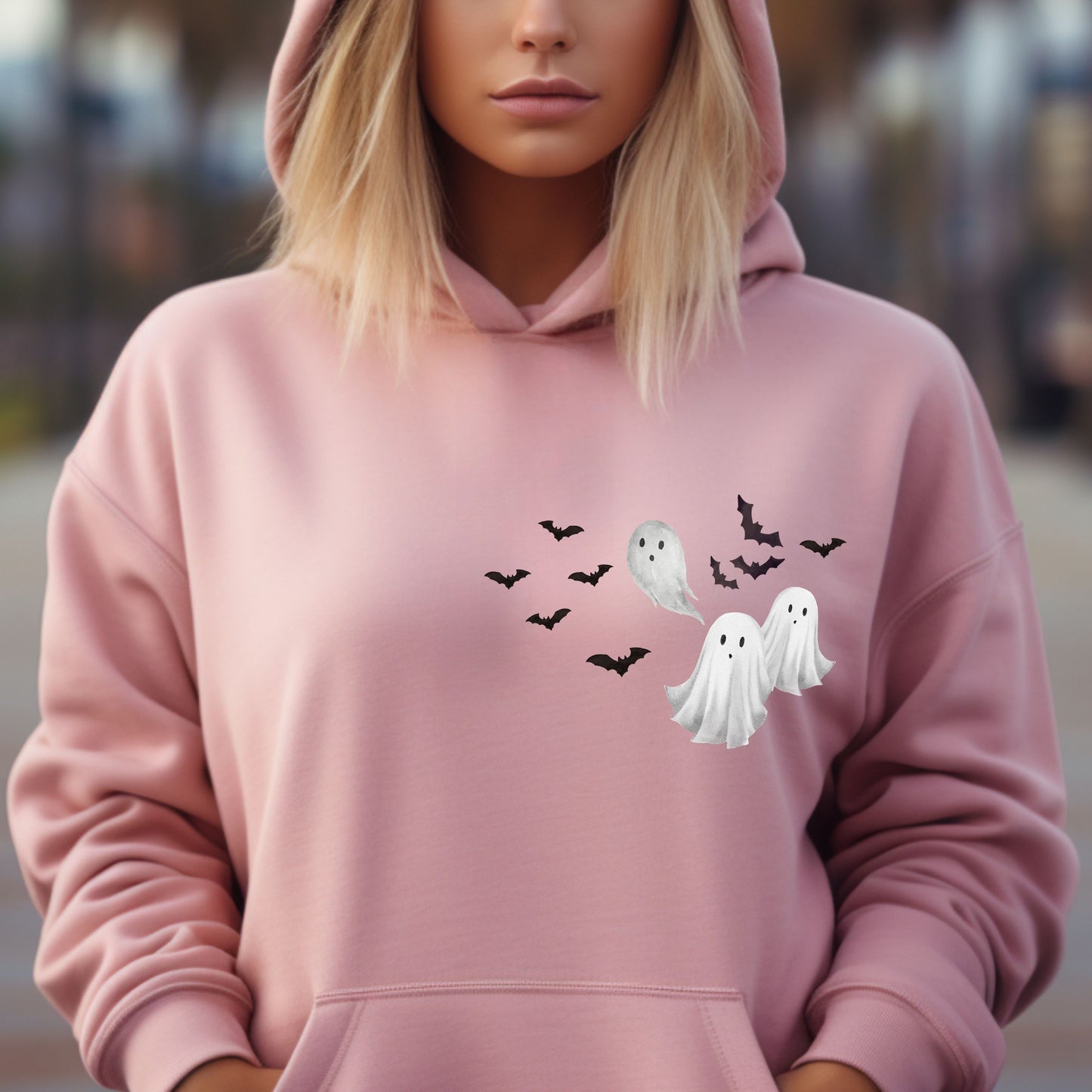 Retro Halloween Spooky Bear Hoodie, Cartoon Halloween Hoodie, Spooky Ghost Bear And Friends Hoodie,  Witch Honey Bear Halloween Hoodie