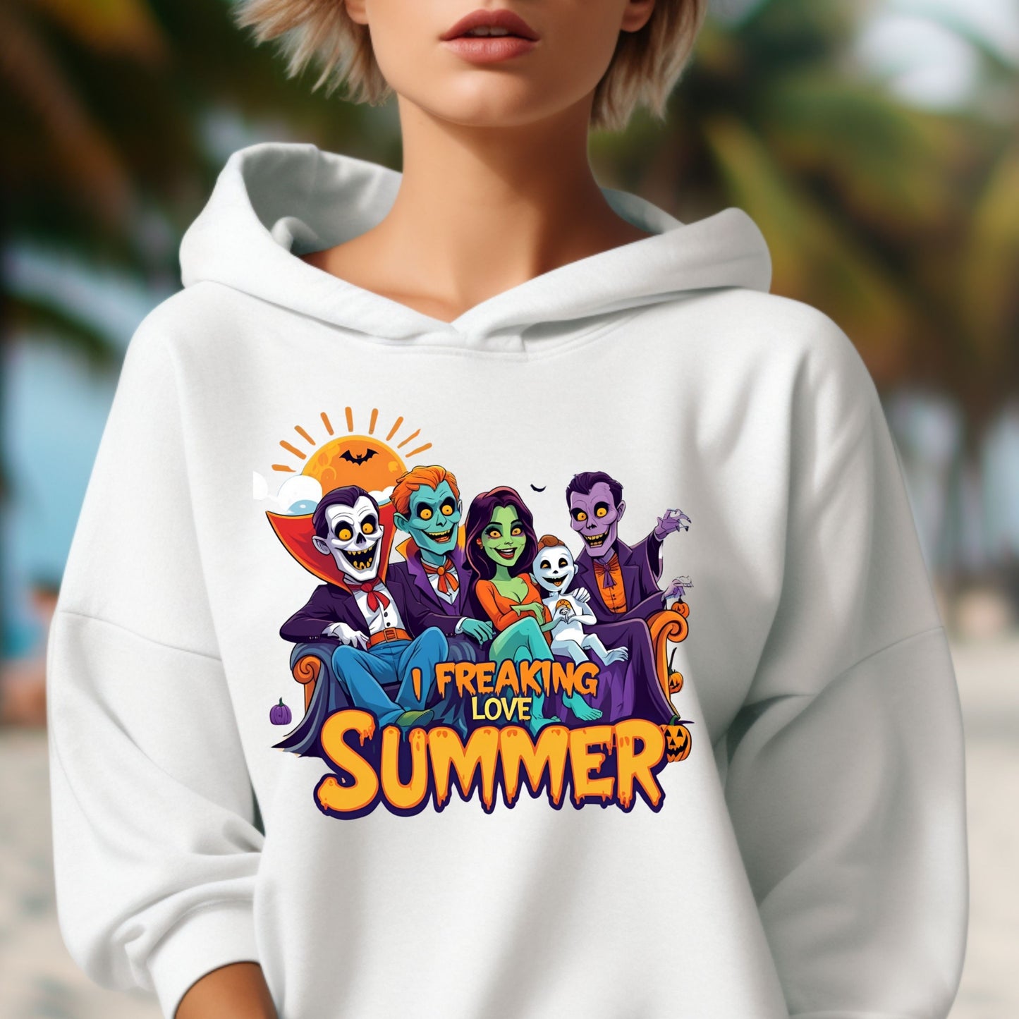 Summer Halloween Hoodie, Killers Summer Vibes Hoodie, Funny Halloween Funny Hoodie,  Halloween in Summer Hoodie (Copy)