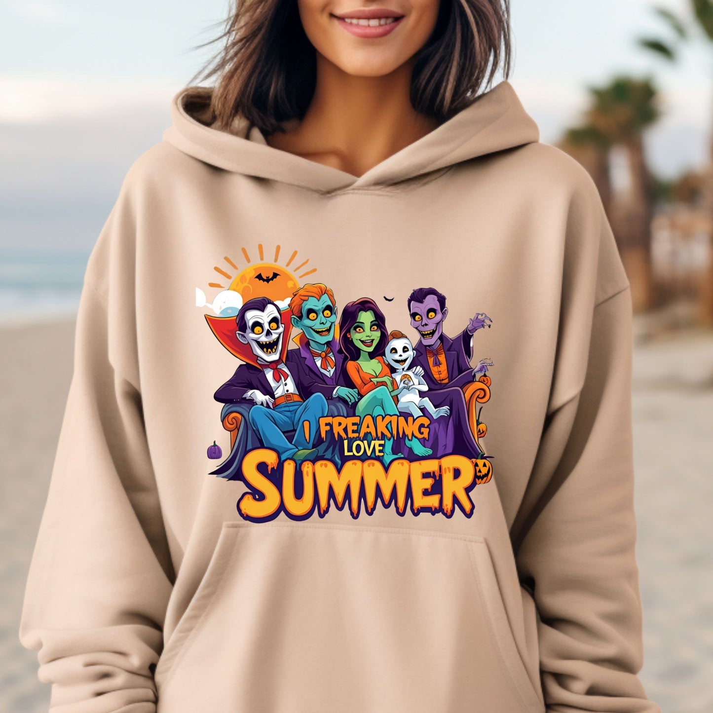 Summer Halloween Hoodie, Killers Summer Vibes Hoodie, Funny Halloween Funny Hoodie,  Halloween in Summer Hoodie (Copy)
