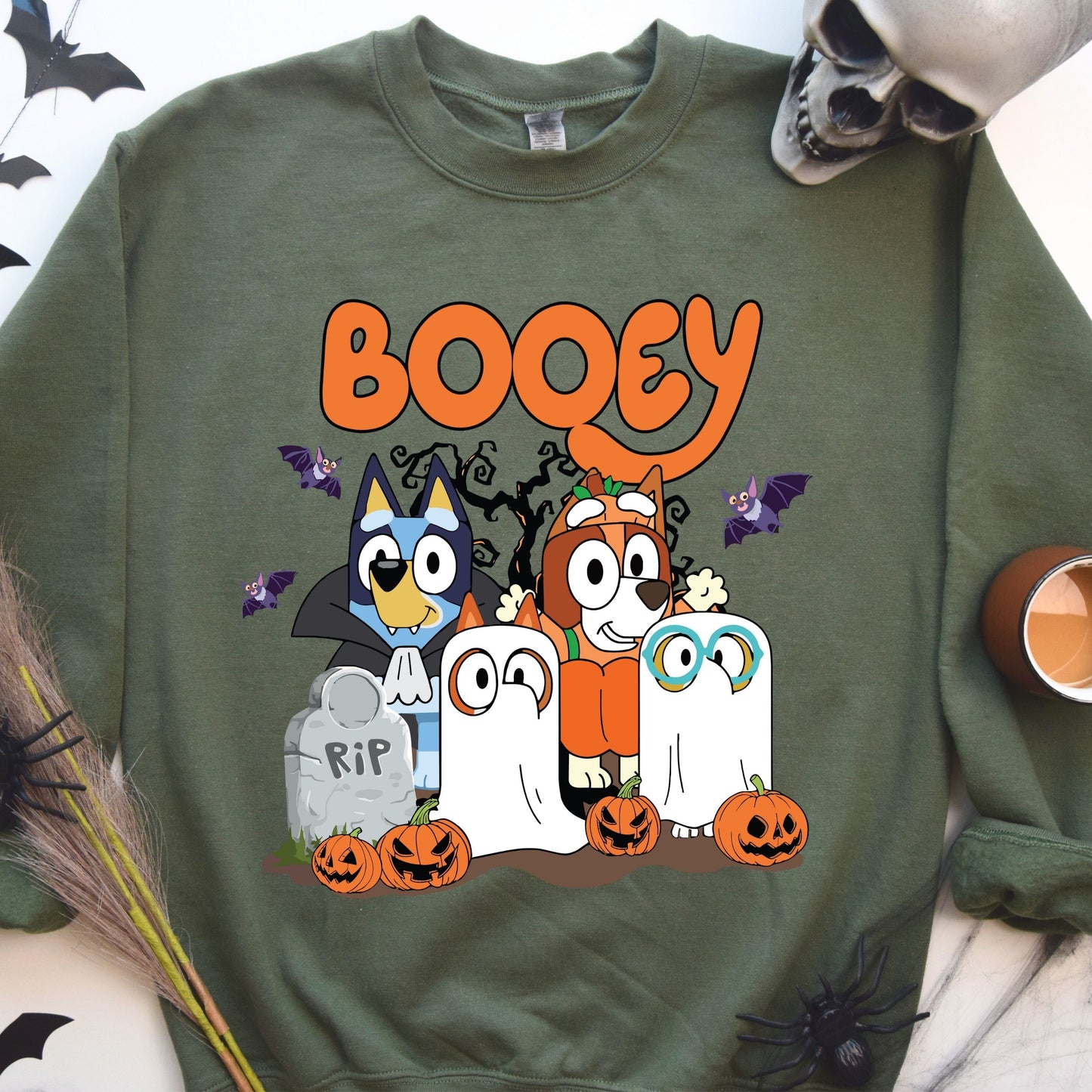 Family Halloween Sweatshirt, Cartoon Halloween Sweatshirt, Halloween Trick Or Treat Sweatshirt,  Halloween Cartoon Trendy Halloween sweatshirt