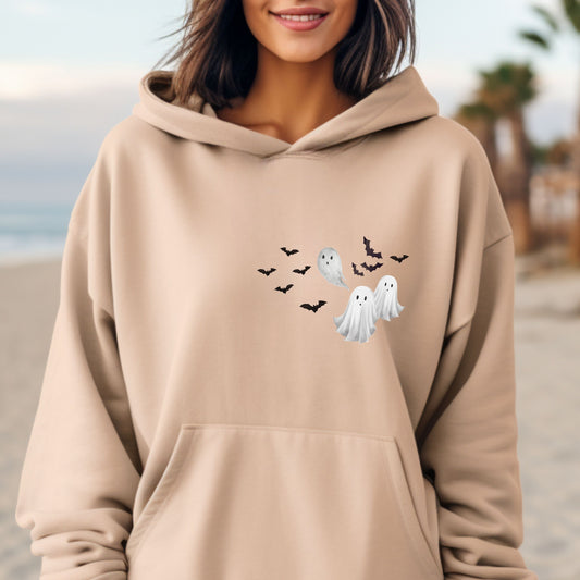 Retro Halloween Spooky Bear Hoodie, Cartoon Halloween Hoodie, Spooky Ghost Bear And Friends Hoodie,  Witch Honey Bear Halloween Hoodie