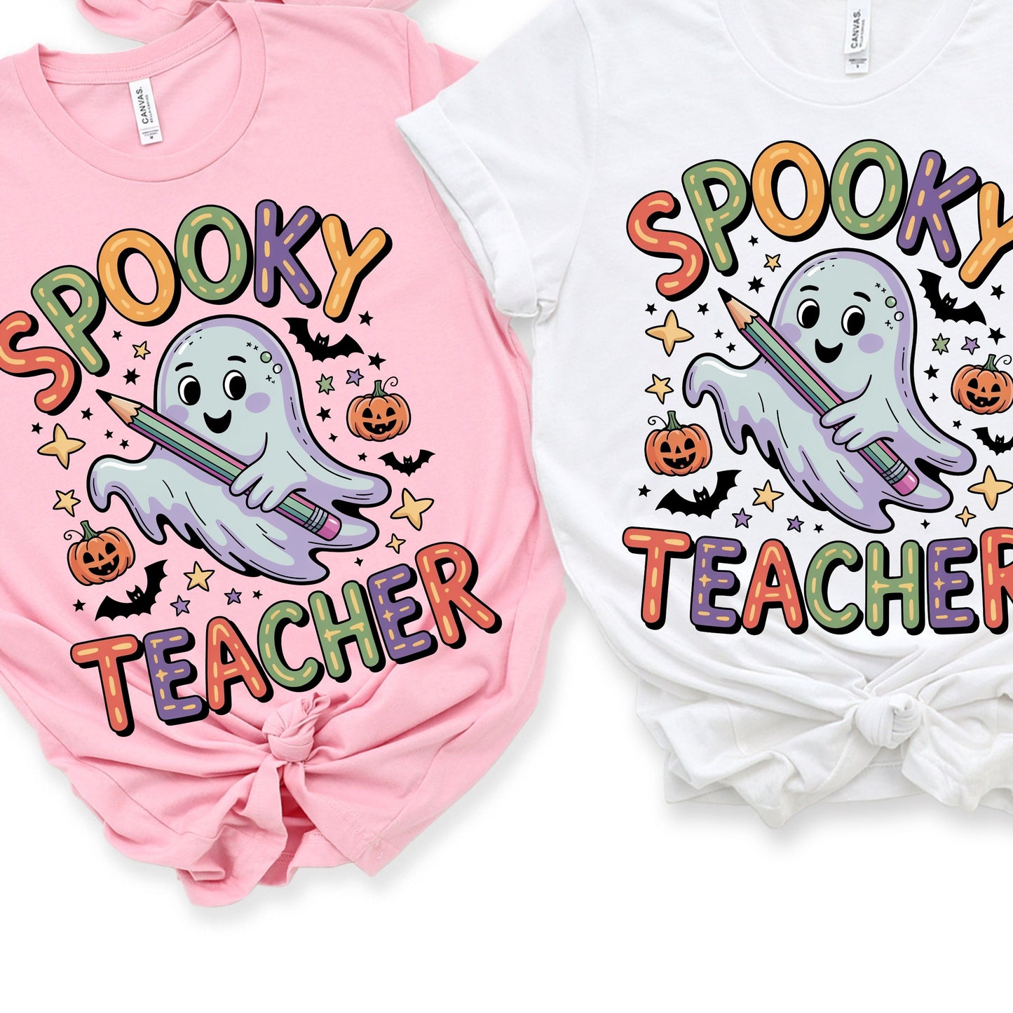 Spooky Teacher T-Shirt, Cute Ghost Halloween Shirt, Back-to-School Shirts, Spooky Teacher Shirt