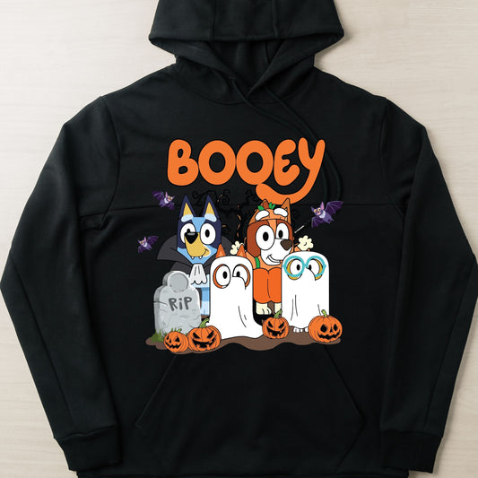 Booey Family Halloween Hoodie, Cartoon Halloween Hoodie, Halloween Trick Or Treat Hoodie, Halloween Cartoon Trendy Halloween Hoodie
