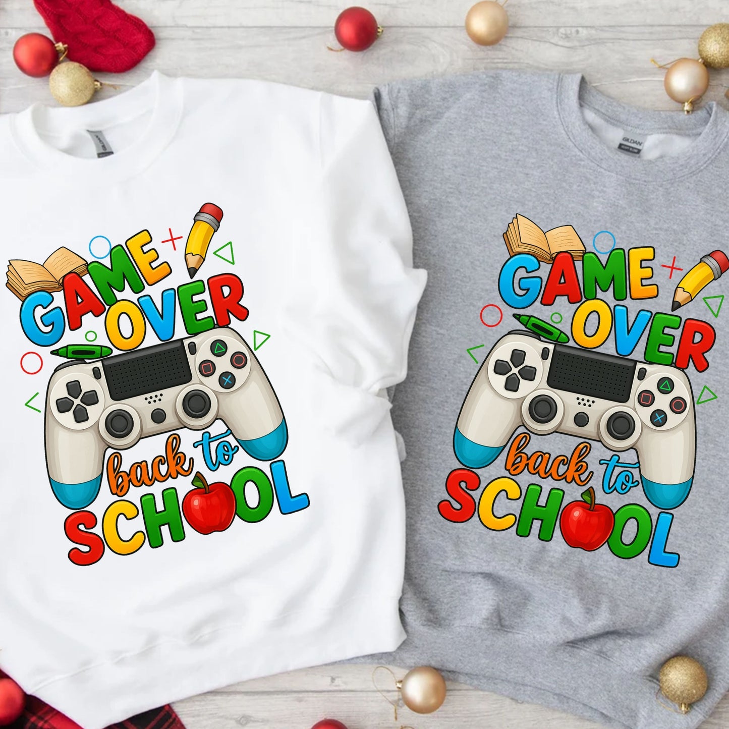 Game Over Back To School Sweatshirt, School Life Sweatshirt, Back To School School Love Sweatshirt,   Game Over Sweatshirt