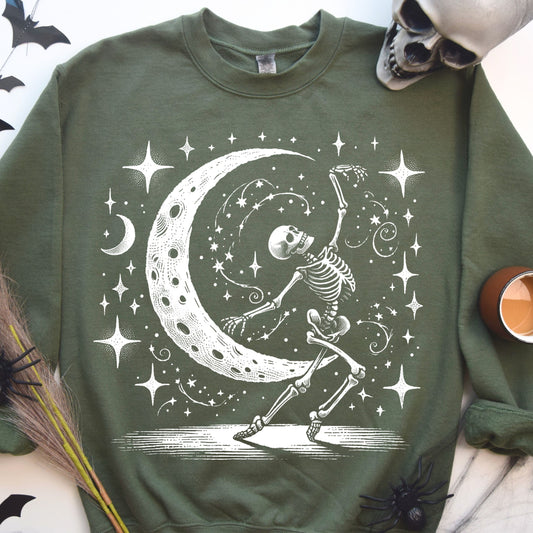 Dancing Skeleton Sweatshirt, Halloween Dancing sweatshirt, Dancer Skeleton Sweatshirt, Vintage Halloween Sweatshirt