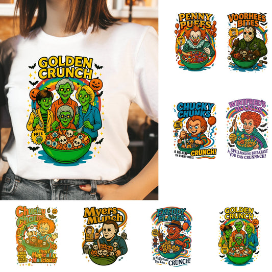 Funny Horror Character Cereal T-Shirt, Cereal Killers Shirt, Horror Movie Characters Shirt,  Scary Movies Shirt Spooky Season