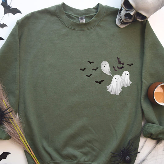 Retro Halloween Spooky Bear Sweatshirt, Cartoon Halloween Sweatshirt, Spooky Ghost Bear And Friends sweatshirt,   Witch Honey Bear Halloween Sweatshirt