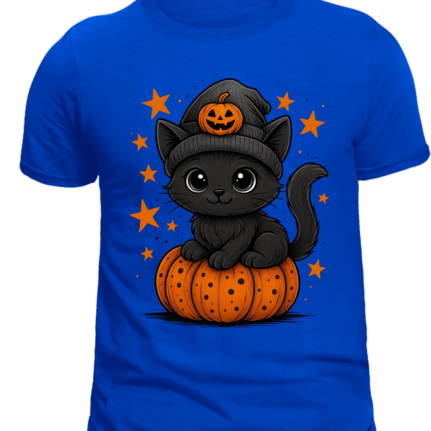 Pumpkin Cat Halloween T-Shirt, Black Cat Shirt,  Cute Halloween Cat shirt, funny halloween shirt,  gift for halloween