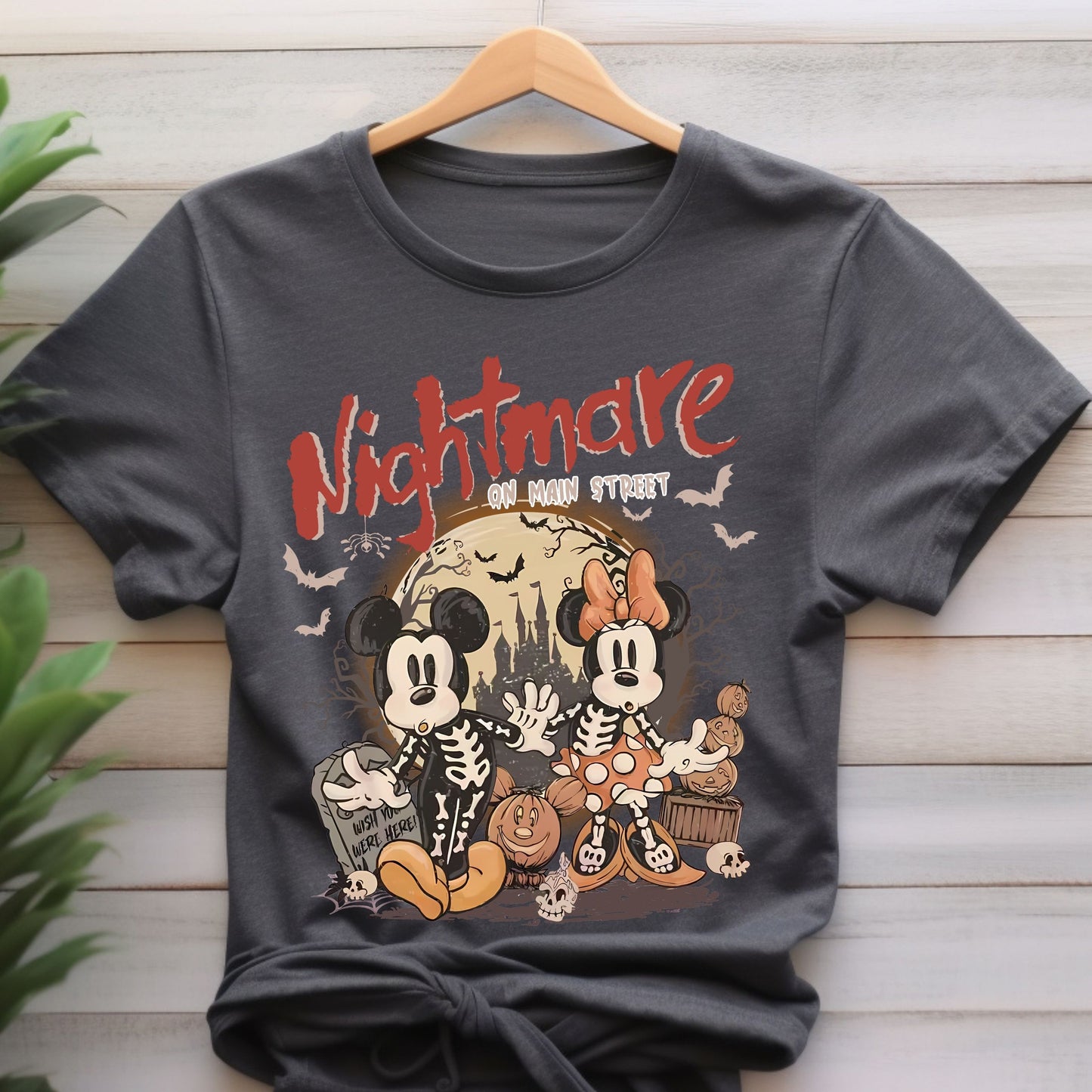Vintage Nightmare On Main Street T-Shirt, Mouse and Friends Skeleton Halloween Shirt,   Disniy Trip Halloween 2025 Shirt, Funny Halloween shirt