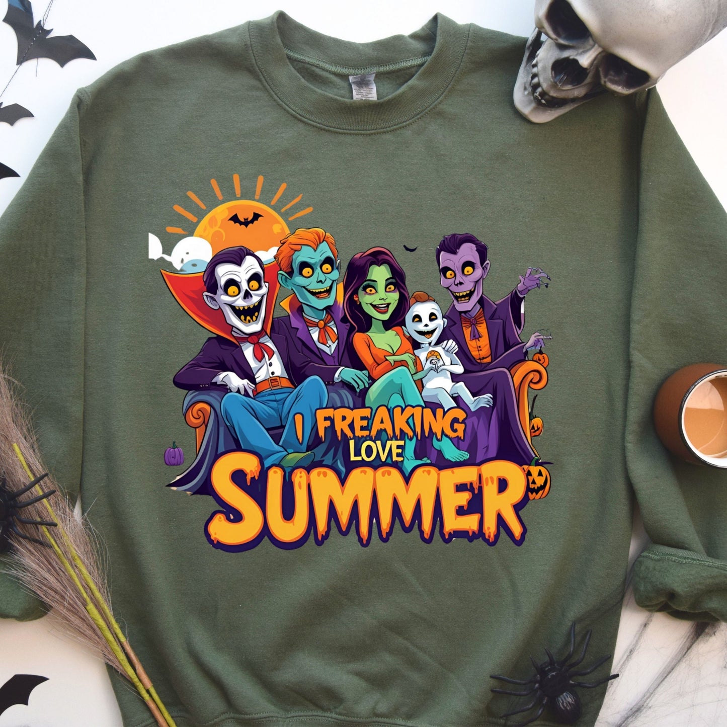 Summer Halloween Sweatshirt, Killers Summer Vibes Sweatshirt, Funny Halloween Funny sweatshirt,  Halloween in Summer Sweatshirt (Copy)