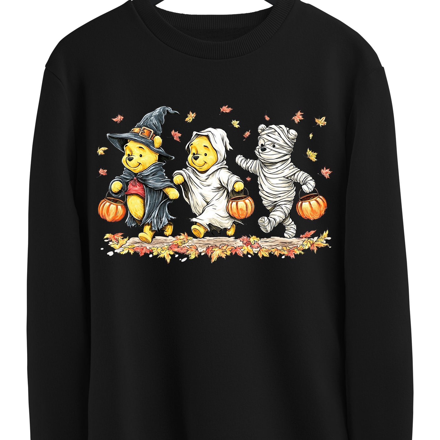 Retro Halloween Spooky Bear Sweatshirt, Cartoon Halloween Sweatshirt, Spooky Ghost Bear And Friends sweatshirt,   Witch Honey Bear Halloween Sweatshirt