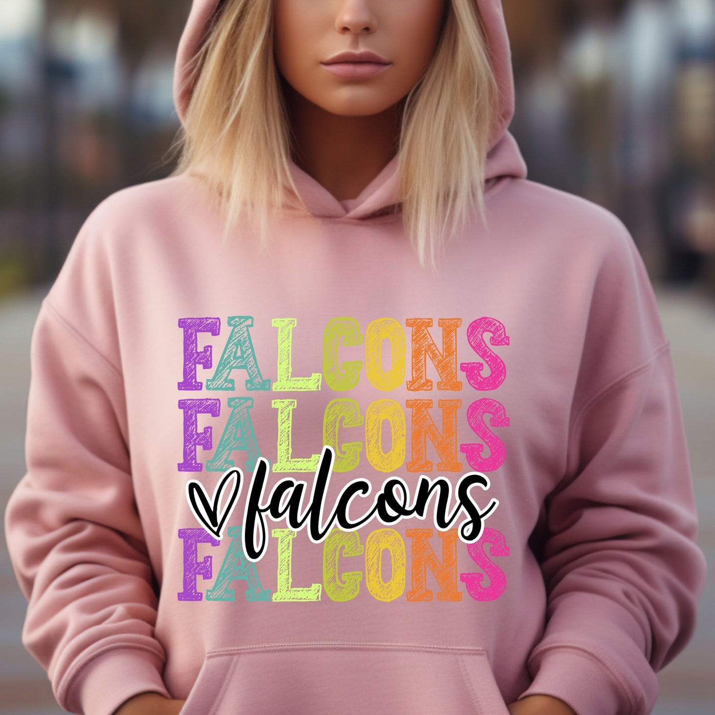 Neon Mascot Hoodie, Favorite Team Hoodie, School Spirit Mascot Hoodie, CUSTOM Mascot Team Name  Hoodie