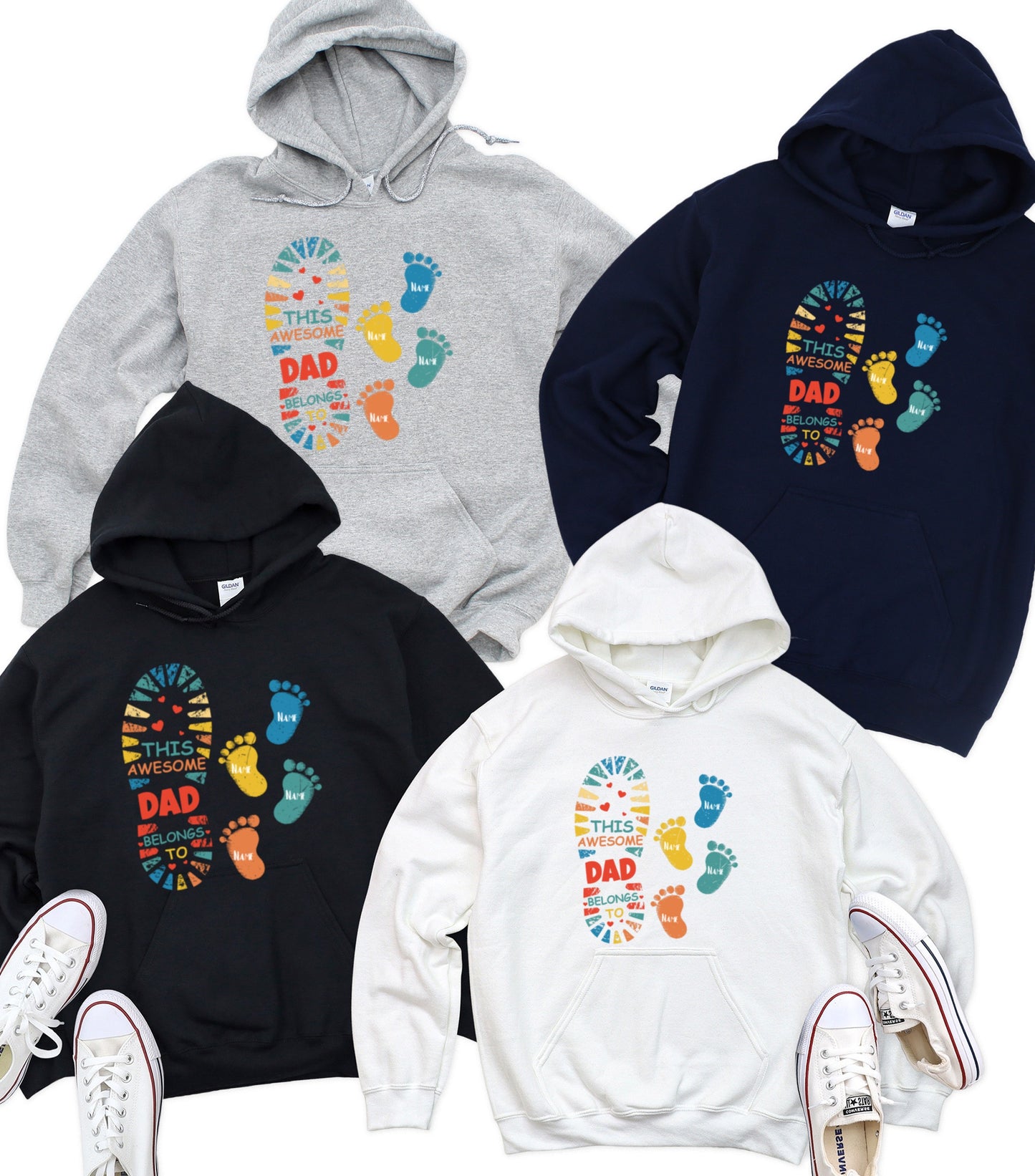 Best dad ever Hoodie, Custom name dad and kids Hoodie, dad military hoodie,  Father custom kids name Hoodie (Copy)