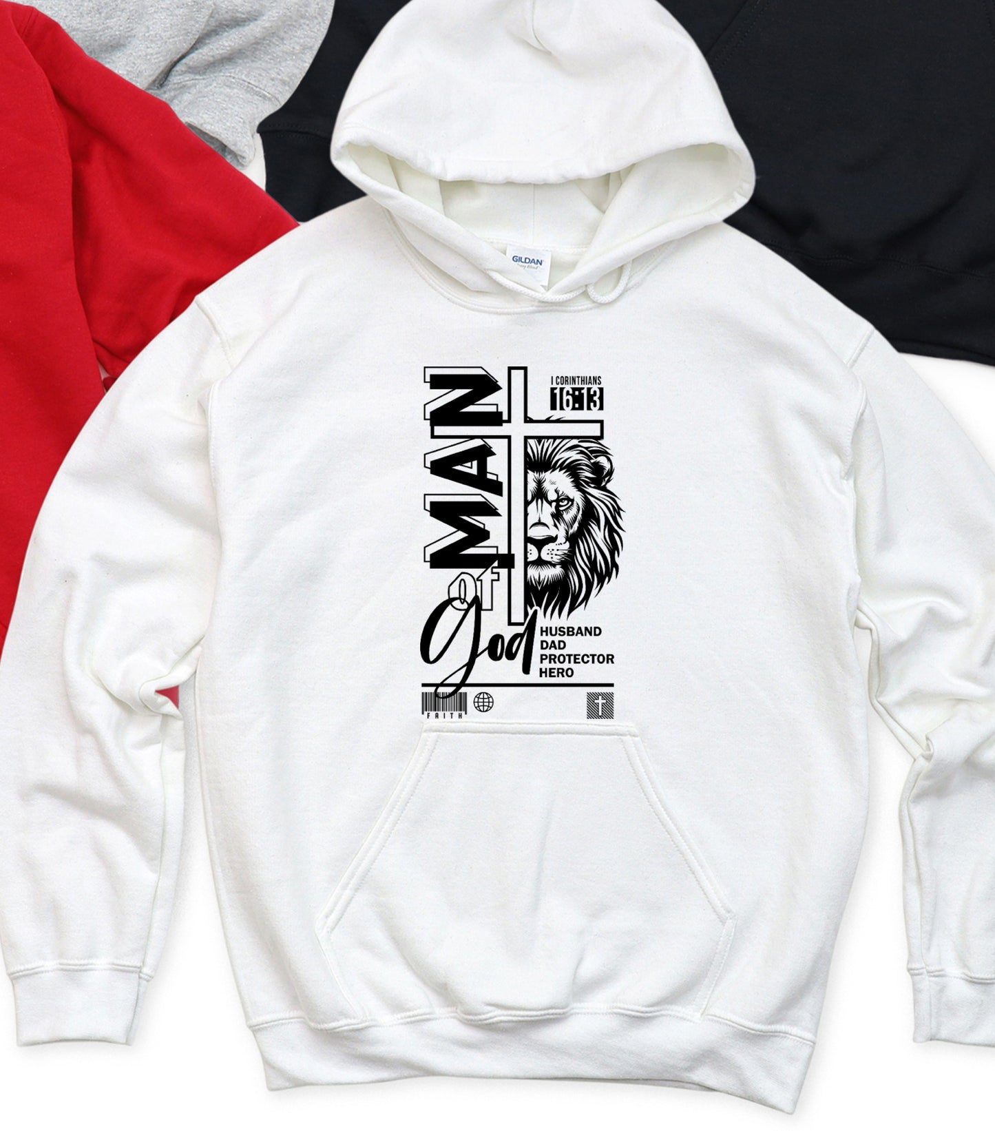 Dad Christian Hoodie, Man of God hoodie, bible verse Jesus hoodie, Dad lion hoodie, Christian cross hoodie (Copy)