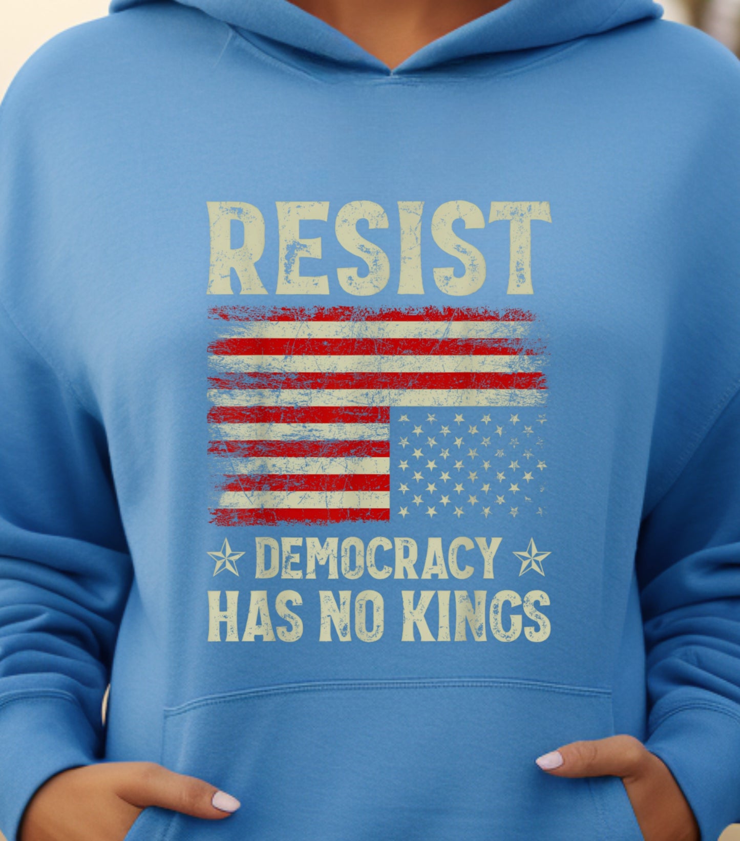 No Kings in America Hoodie, Anti Authoritarian Protest Hoodie, For Social Justice Hoodie,  Democracy Not Monarchy America Hoodie, Nope Kings Hoodie (Copy) (Copy)