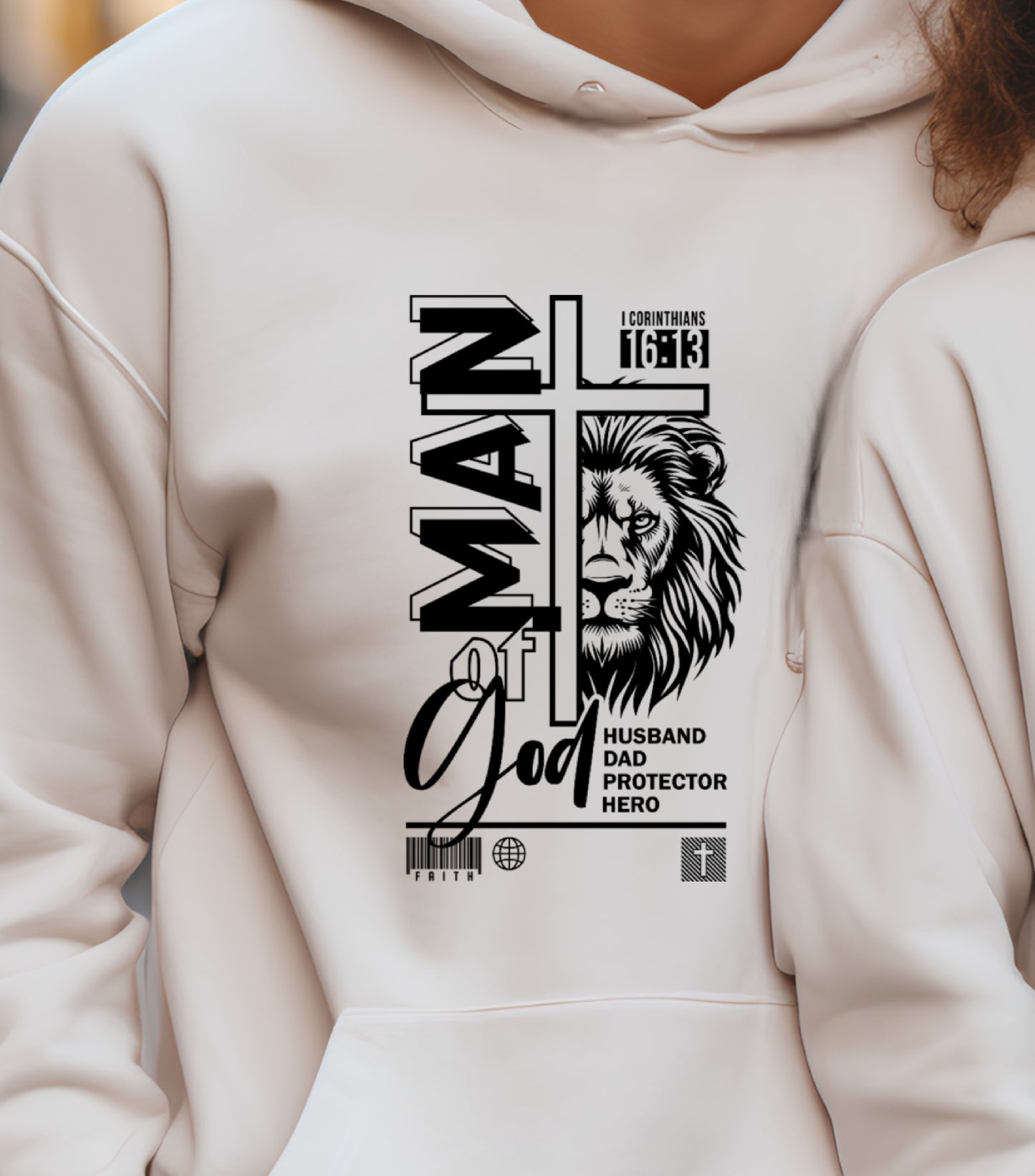Dad Christian Hoodie, Man of God hoodie, bible verse Jesus hoodie, Dad lion hoodie, Christian cross hoodie (Copy)