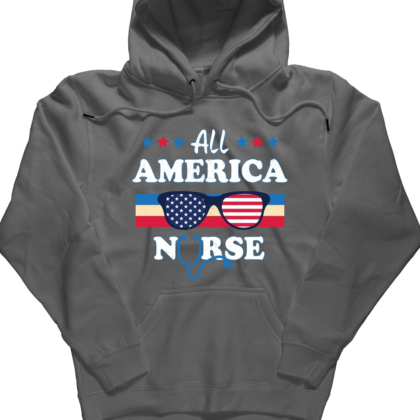 All America Nurse 4th Of July Hoodie, Cartoon 4th July Hoodie, Fourth Of July, Independence Day Hoodie, 4t of July Coquette Hoodie (Copy) (Copy)