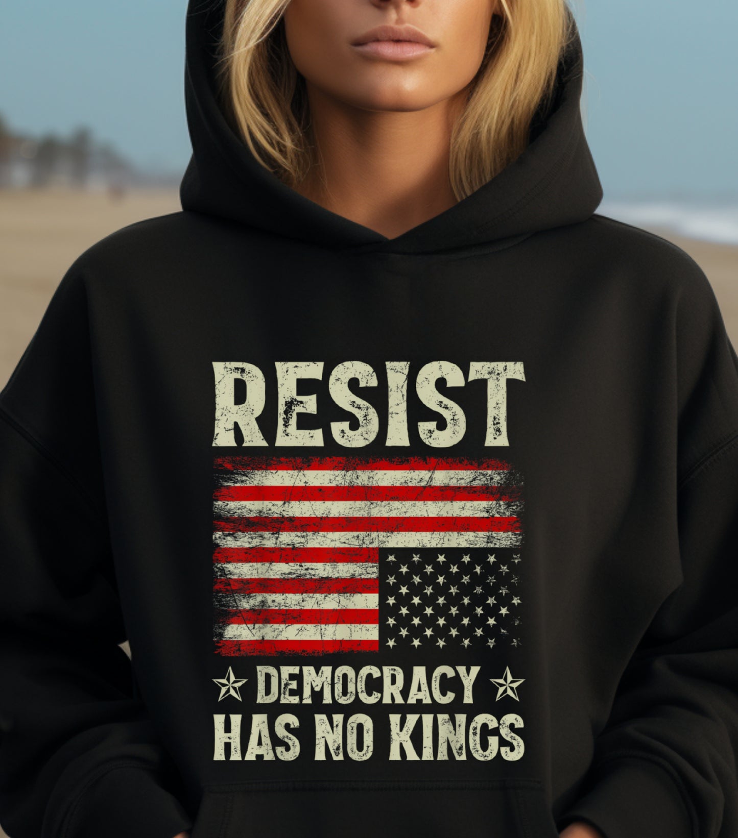 No Kings in America Hoodie, Anti Authoritarian Protest Hoodie, For Social Justice Hoodie,  Democracy Not Monarchy America Hoodie, Nope Kings Hoodie (Copy) (Copy)