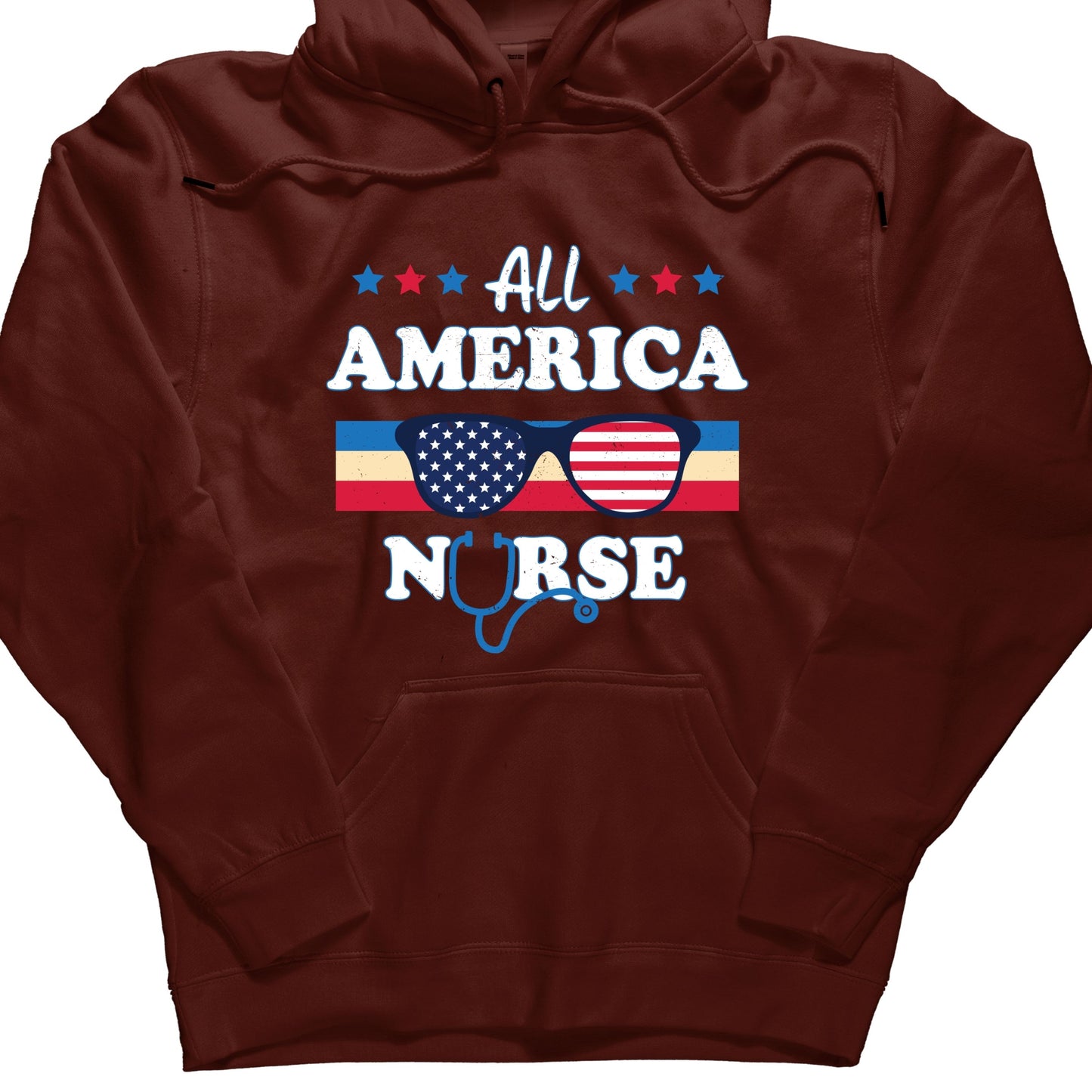 All America Nurse 4th Of July Hoodie, Cartoon 4th July Hoodie, Fourth Of July, Independence Day Hoodie, 4t of July Coquette Hoodie (Copy) (Copy)