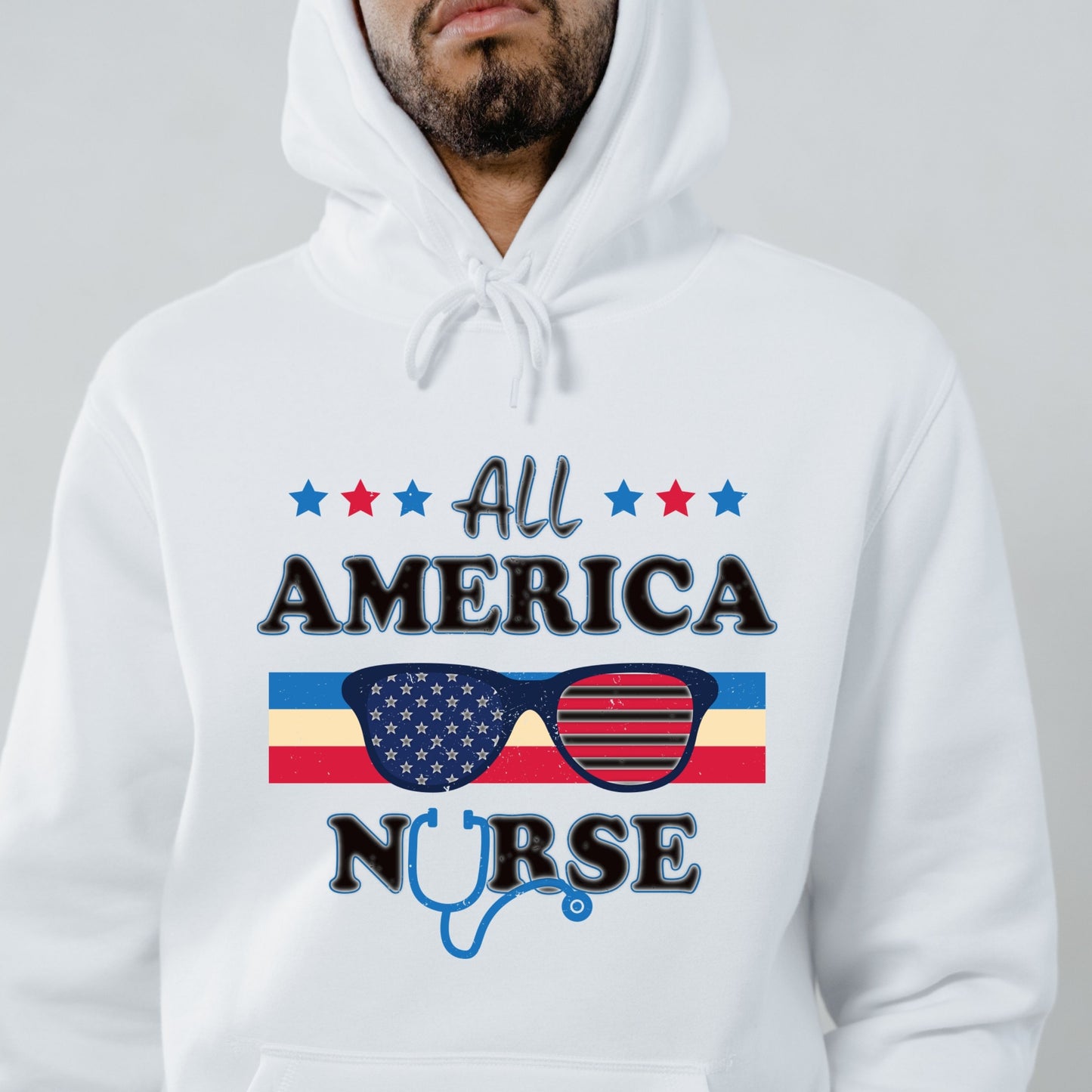 All America Nurse 4th Of July Hoodie, Cartoon 4th July Hoodie, Fourth Of July, Independence Day Hoodie, 4t of July Coquette Hoodie (Copy) (Copy)