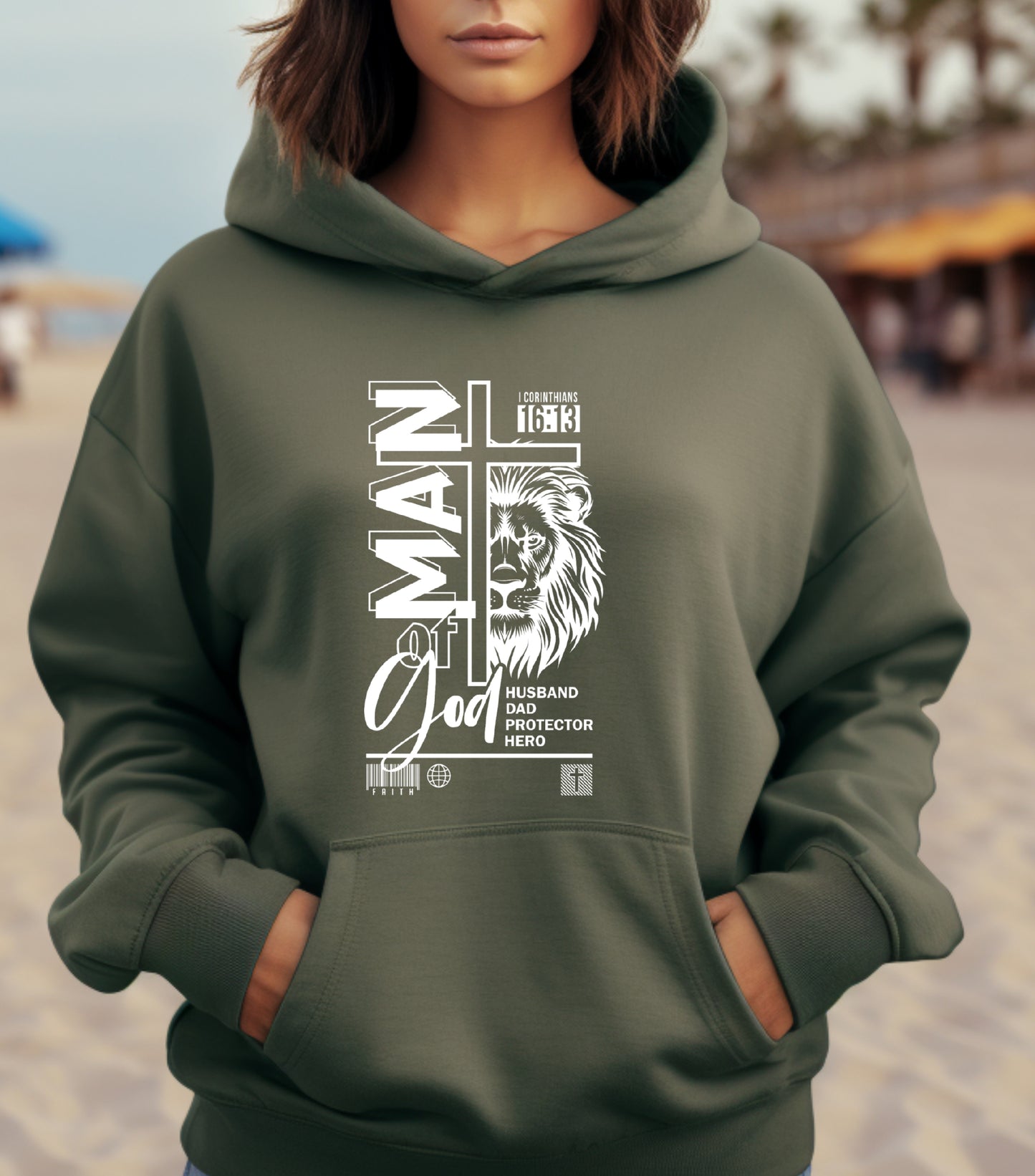 Dad Christian Hoodie, Man of God hoodie, bible verse Jesus hoodie, Dad lion hoodie, Christian cross hoodie (Copy)