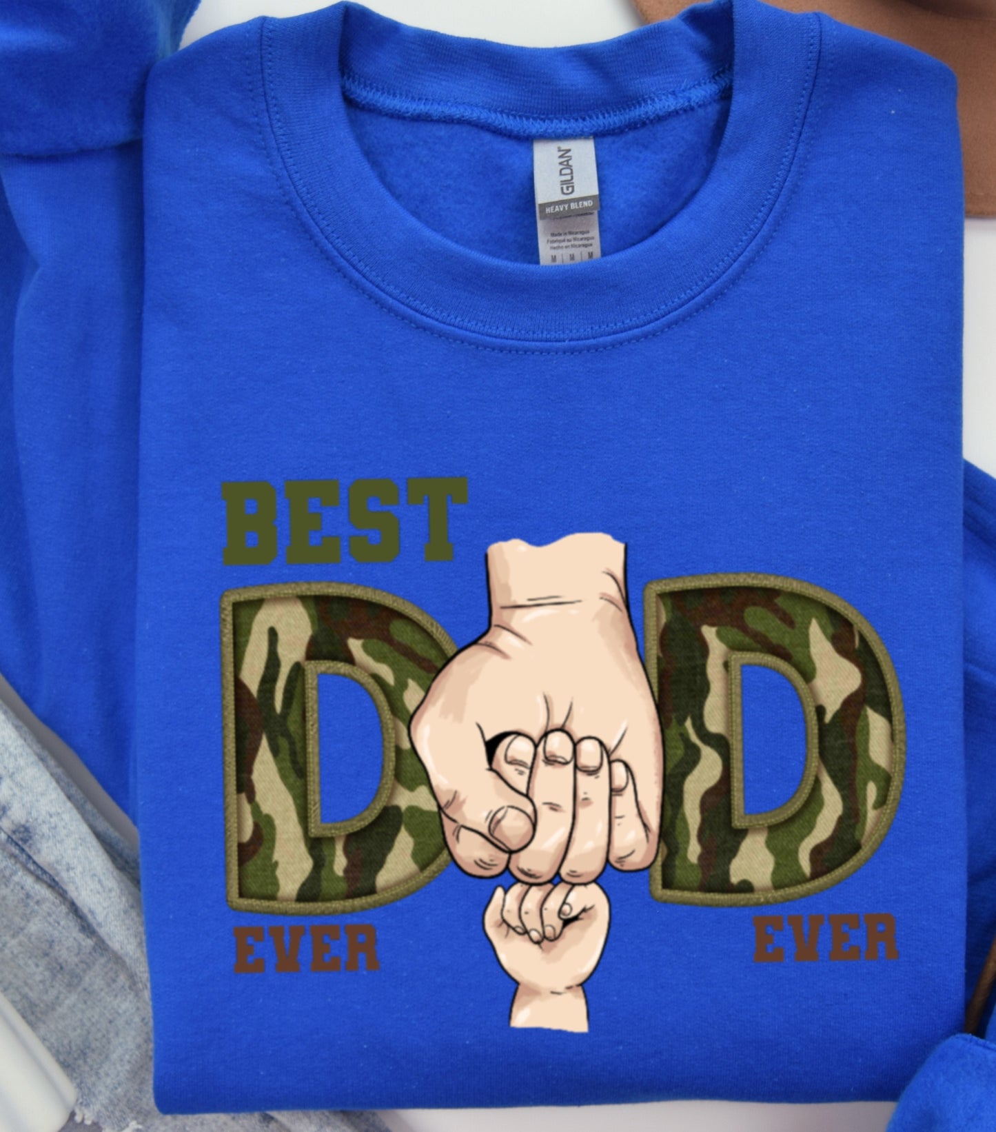 Best dad ever Sweatshirt, Custom name dad and kids Sweatshirt, dad military sweatshirt,  Father custom kids name Sweatshirt