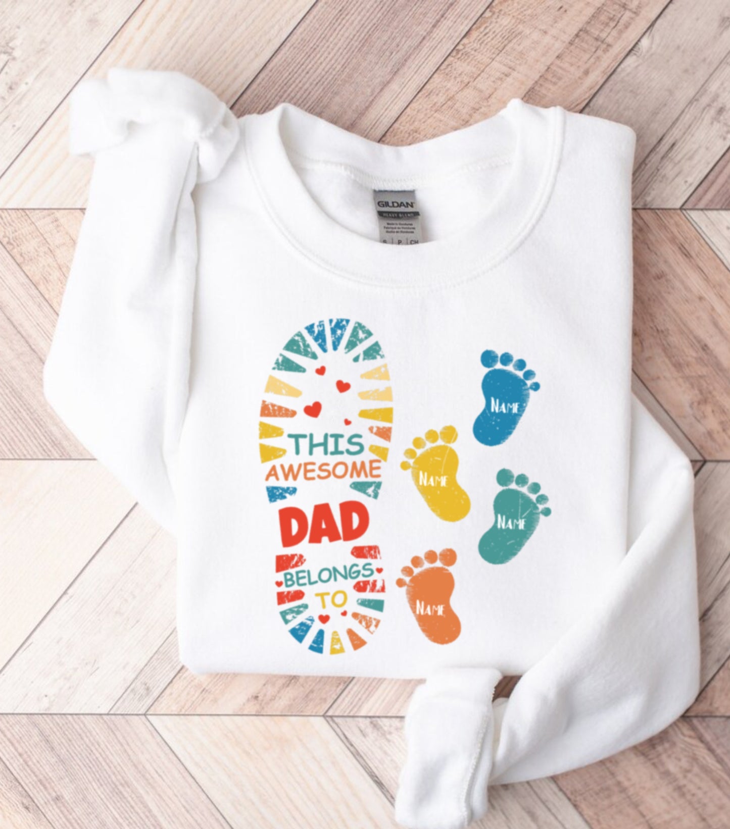 Best dad ever Sweatshirt, Custom name dad and kids Sweatshirt, dad military sweatshirt,  Father custom kids name Sweatshirt (Copy)