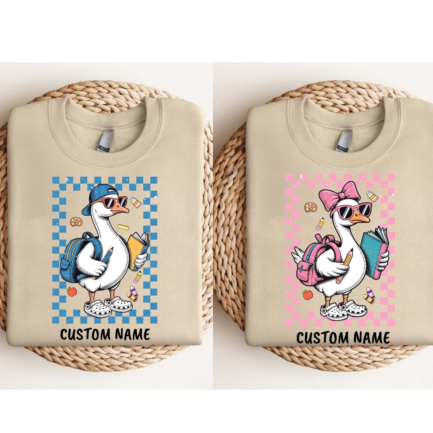 Back To School Sweatshirt, First Day Of School Sweatshirt, Back To School Boy Girl Sweatshirt, School Goose sweatshirt