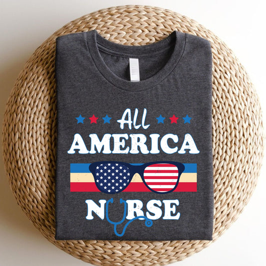 All America Nurse 4th Of July Sweatshirt, Cartoon 4th July Sweatshirt, Fourth Of July, Independence Day Sweatshirt, &nbsp;4t of July Coquette Sweatshirt (Copy) (Copy)