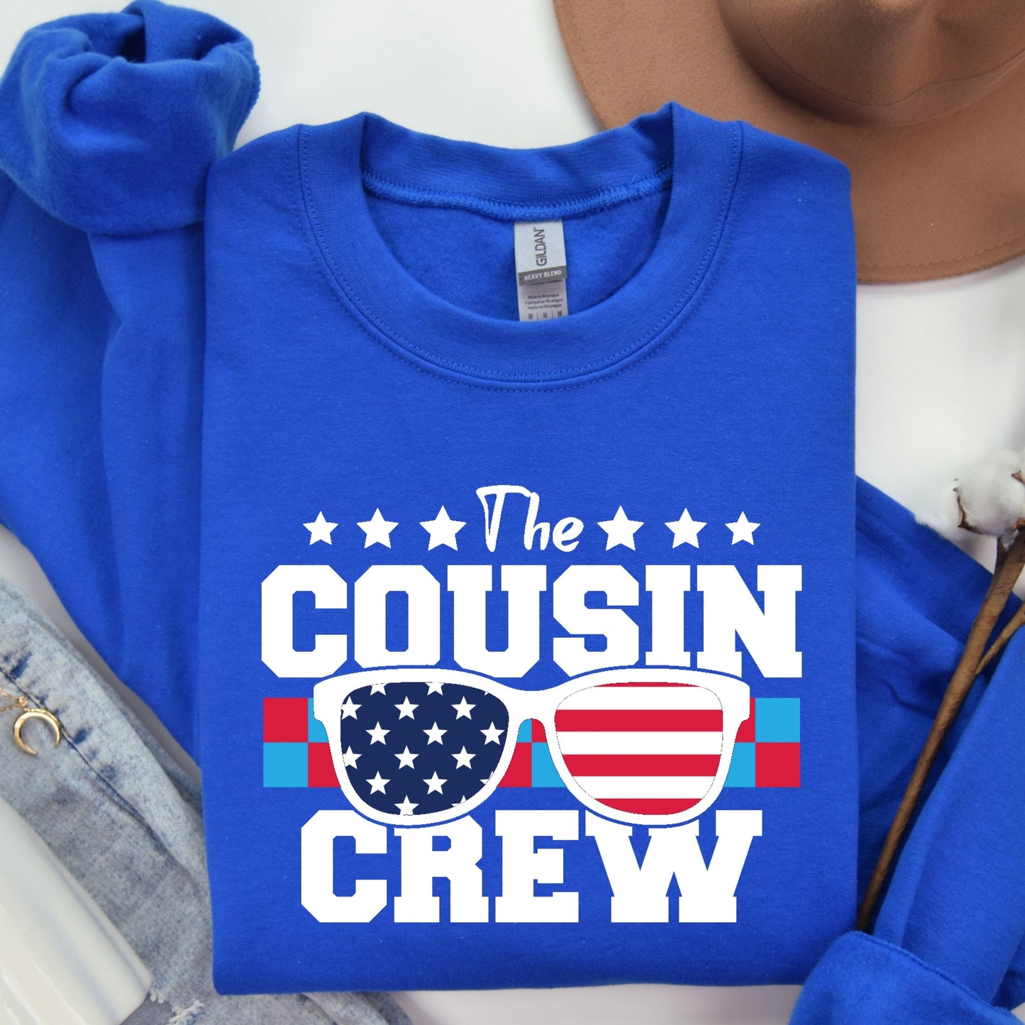 Cousin Crew 4th Of July Sweatshirt, Cartoon 4th July Sweatshirt, Fourth Of July, Independence Day Sweatshirt, &nbsp;4t of July Coquette Sweatshirt (Copy) (Copy)