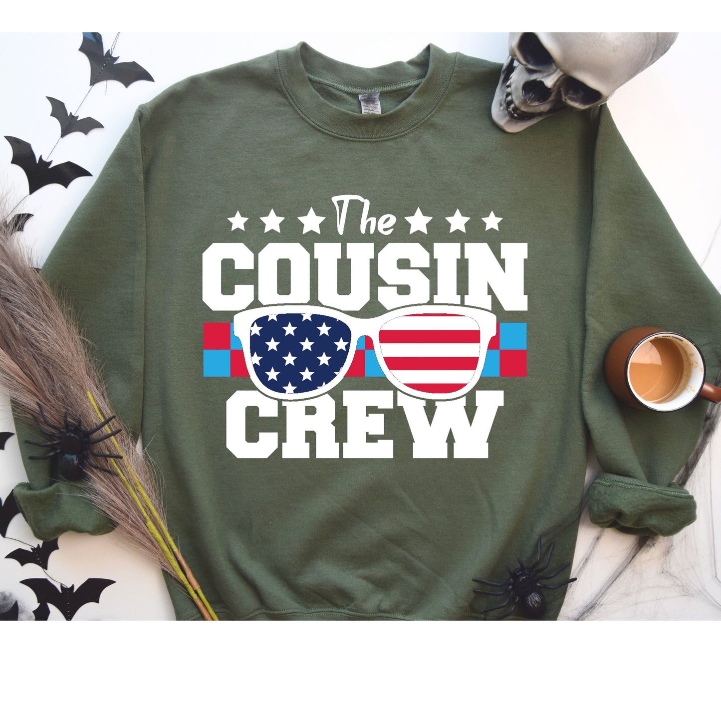 Cousin Crew 4th Of July Sweatshirt, Cartoon 4th July Sweatshirt, Fourth Of July, Independence Day Sweatshirt, &nbsp;4t of July Coquette Sweatshirt (Copy) (Copy)