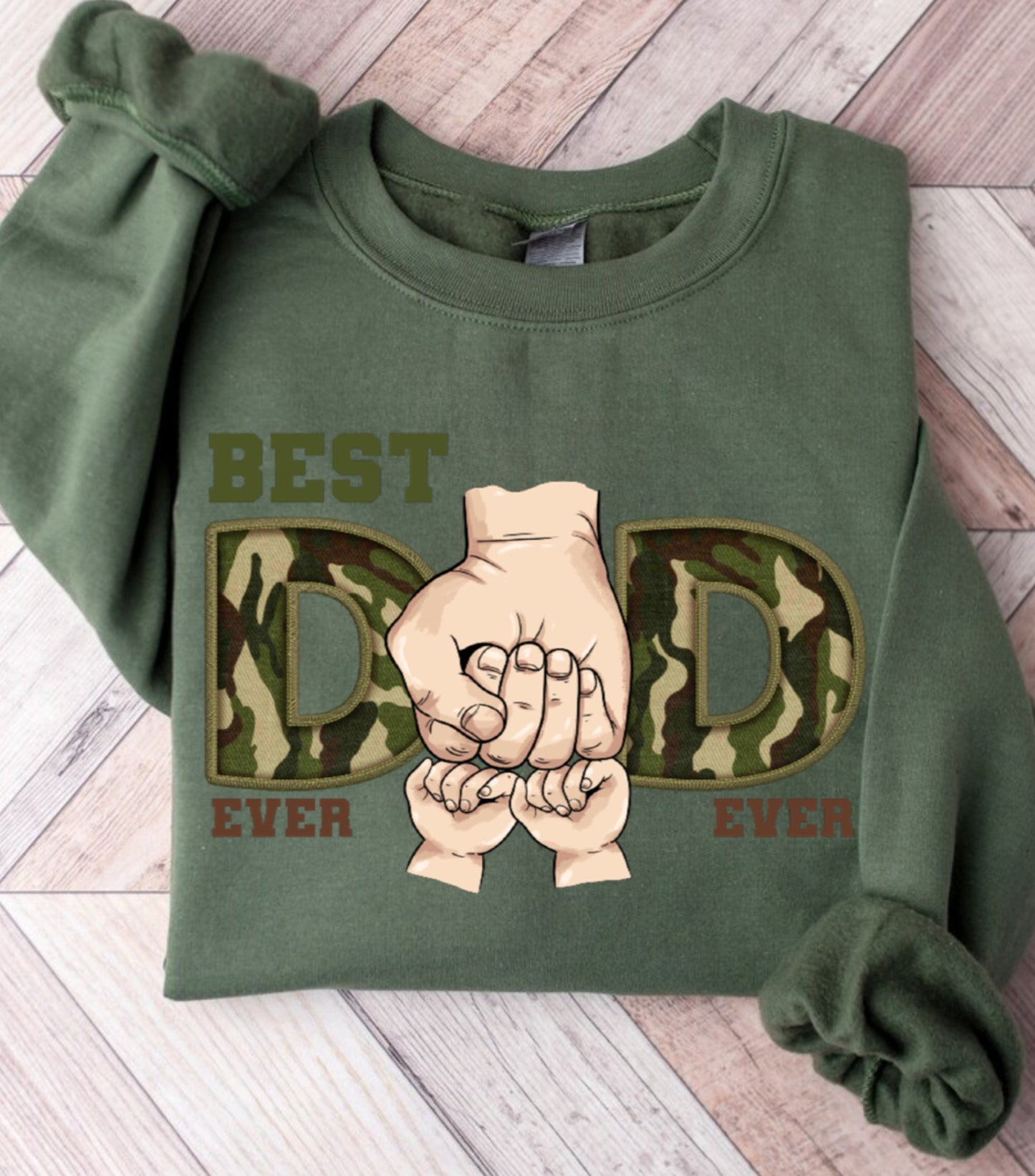 Best dad ever Sweatshirt, Custom name dad and kids Sweatshirt, dad military sweatshirt,  Father custom kids name Sweatshirt