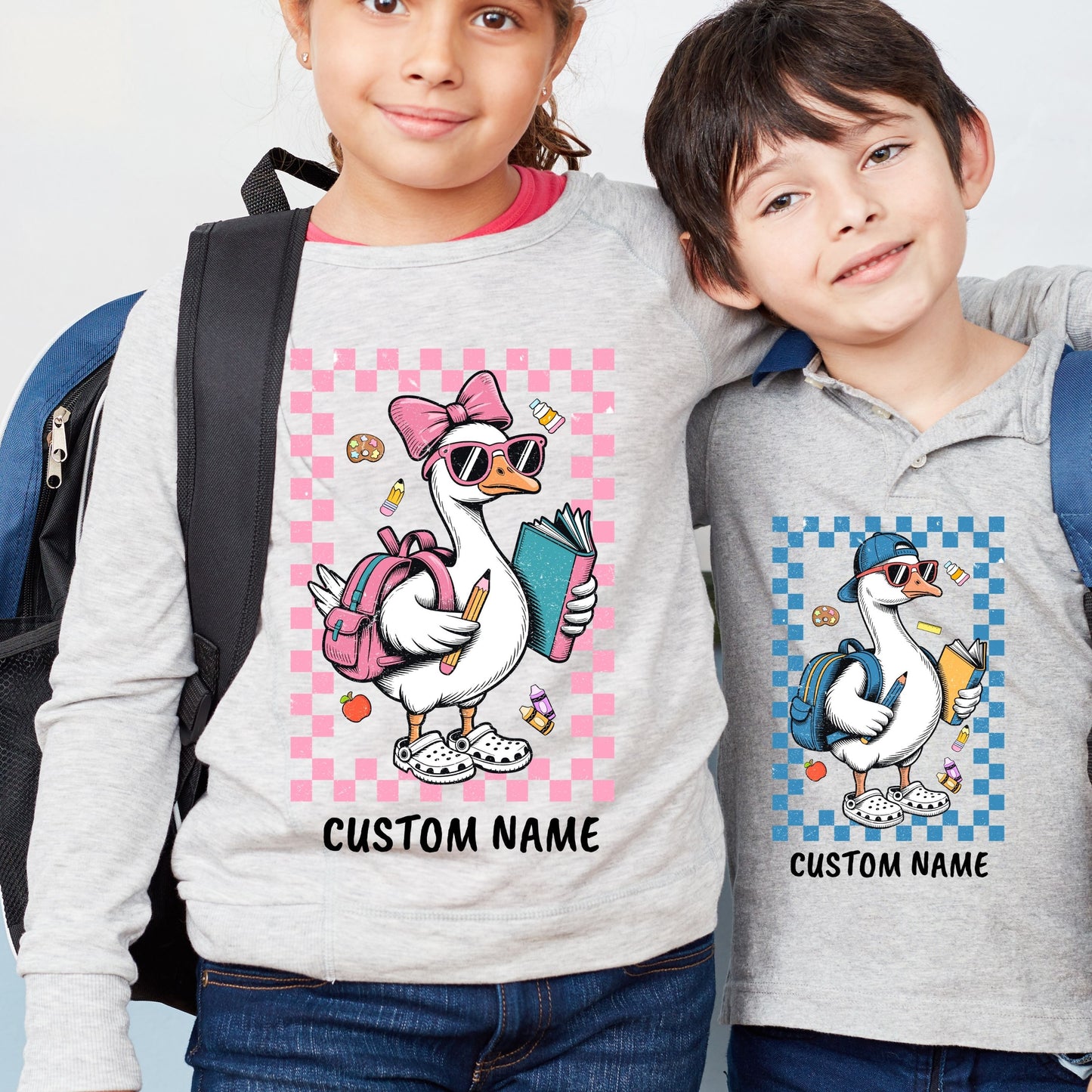 Back To School Sweatshirt, First Day Of School Sweatshirt, Back To School Boy Girl Sweatshirt, School Goose sweatshirt