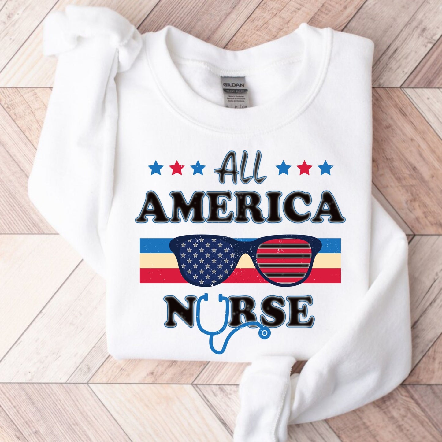 All America Nurse 4th Of July Sweatshirt, Cartoon 4th July Sweatshirt, Fourth Of July, Independence Day Sweatshirt, &nbsp;4t of July Coquette Sweatshirt (Copy) (Copy)