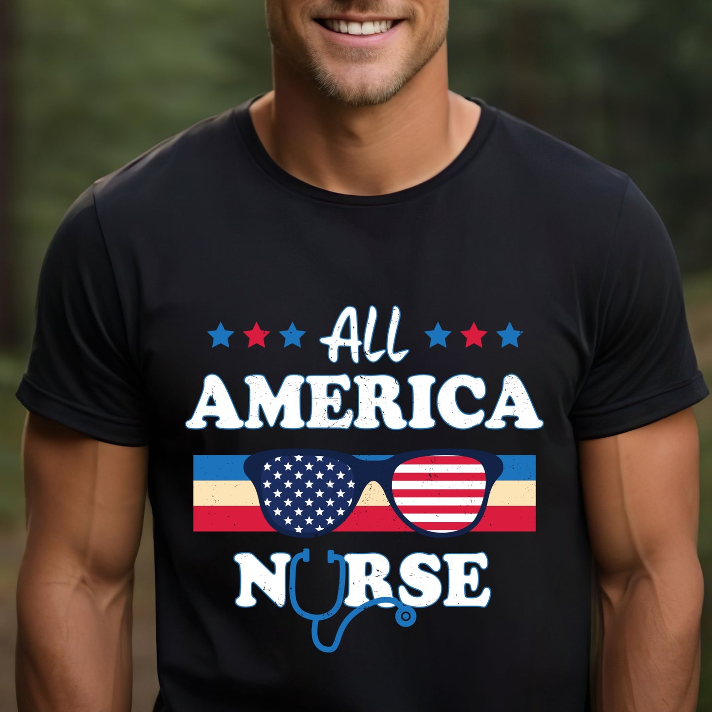 All America Nurse 4th Of July Shirt, Cartoon 4th July Shirt, Fourth Of July, Independence Day Shirt,  4t of July Coquette Shirt (Copy)