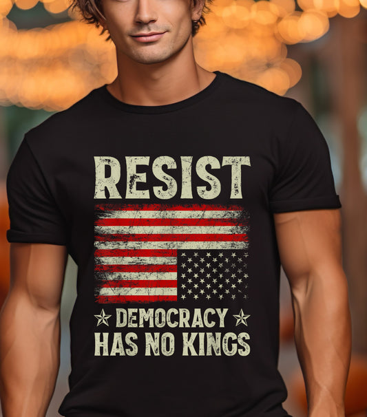 No Kings in America T-Shirt, Anti Authoritarian Protest T-Shirt, For Social Justice Shirt,  Democracy Not Monarchy America Shirt, Nope Kings T-Shirt (Copy) (Copy)