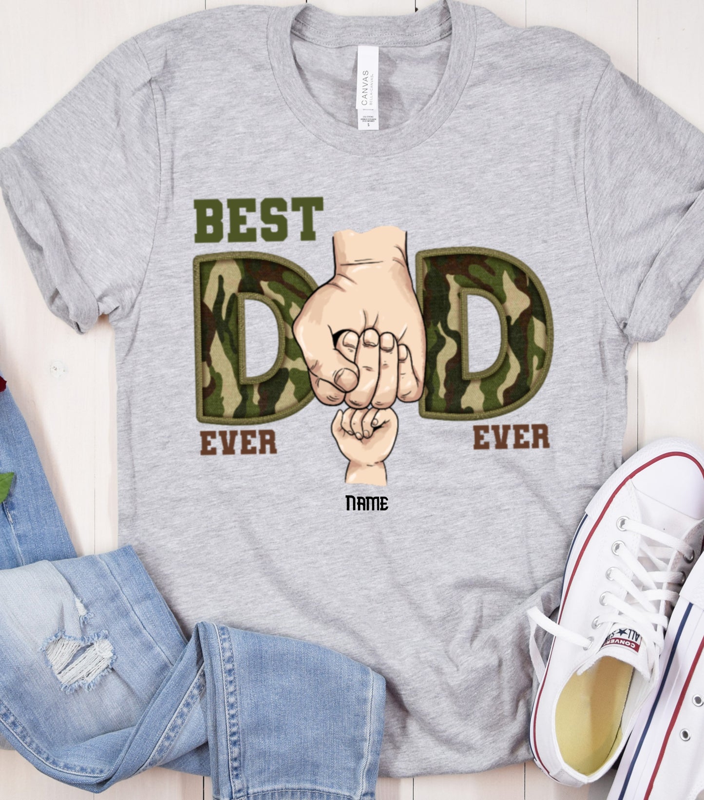 Best dad ever Shirt, Custom name dad and kids Shirt, dad military shirt,  Father custom kids name Shirt