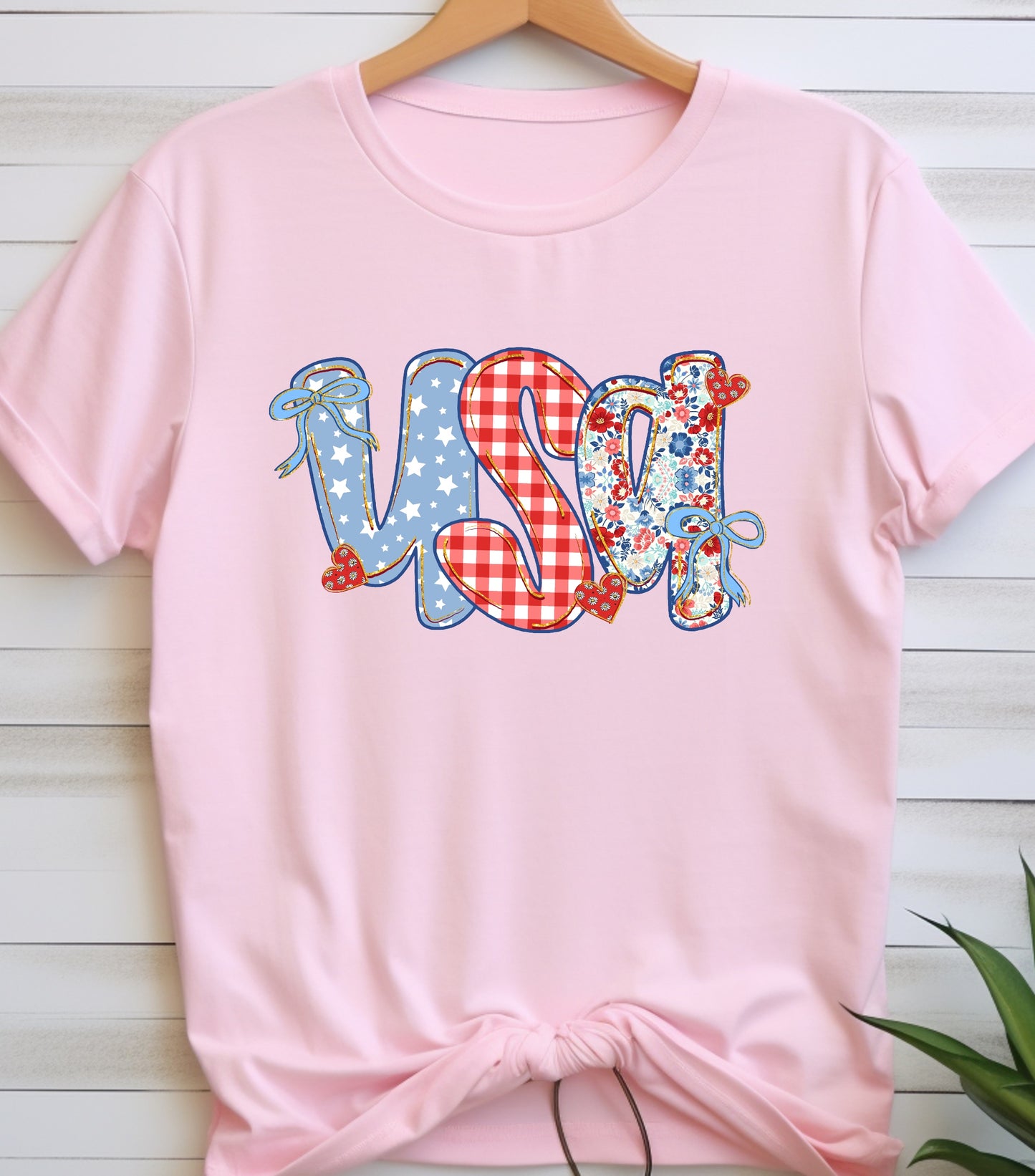 Coquette Floral USA Glitter Shirt, Preppy America Floral shirt, USA 1776, 4th Of July Stars Stripe shirt, Girly America Coquette shirt