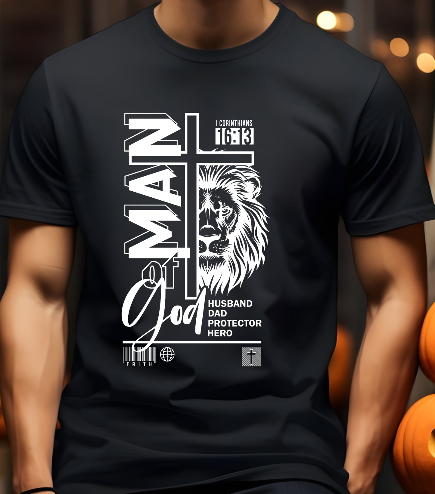 Dad Christian Shirt, Man of God shirt, bible verse Jesus shirt, Dad lion shirt, Christian cross Shirt (Copy)