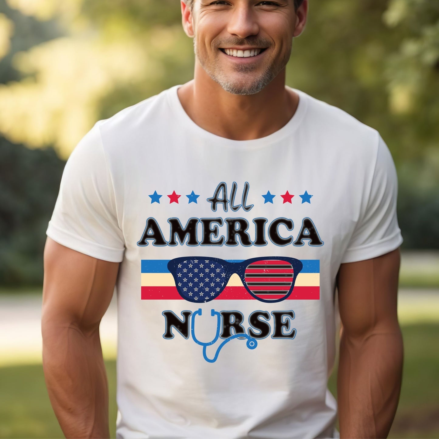All America Nurse 4th Of July Shirt, Cartoon 4th July Shirt, Fourth Of July, Independence Day Shirt,  4t of July Coquette Shirt (Copy)